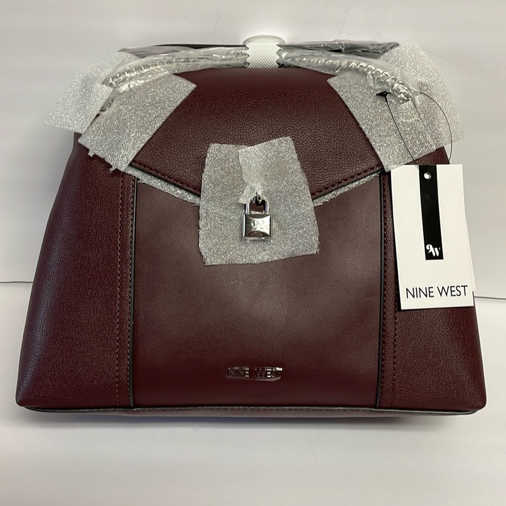 Nine West Inez Merlot Brown Convertible Shoulder Bag Handbag Purse NEW